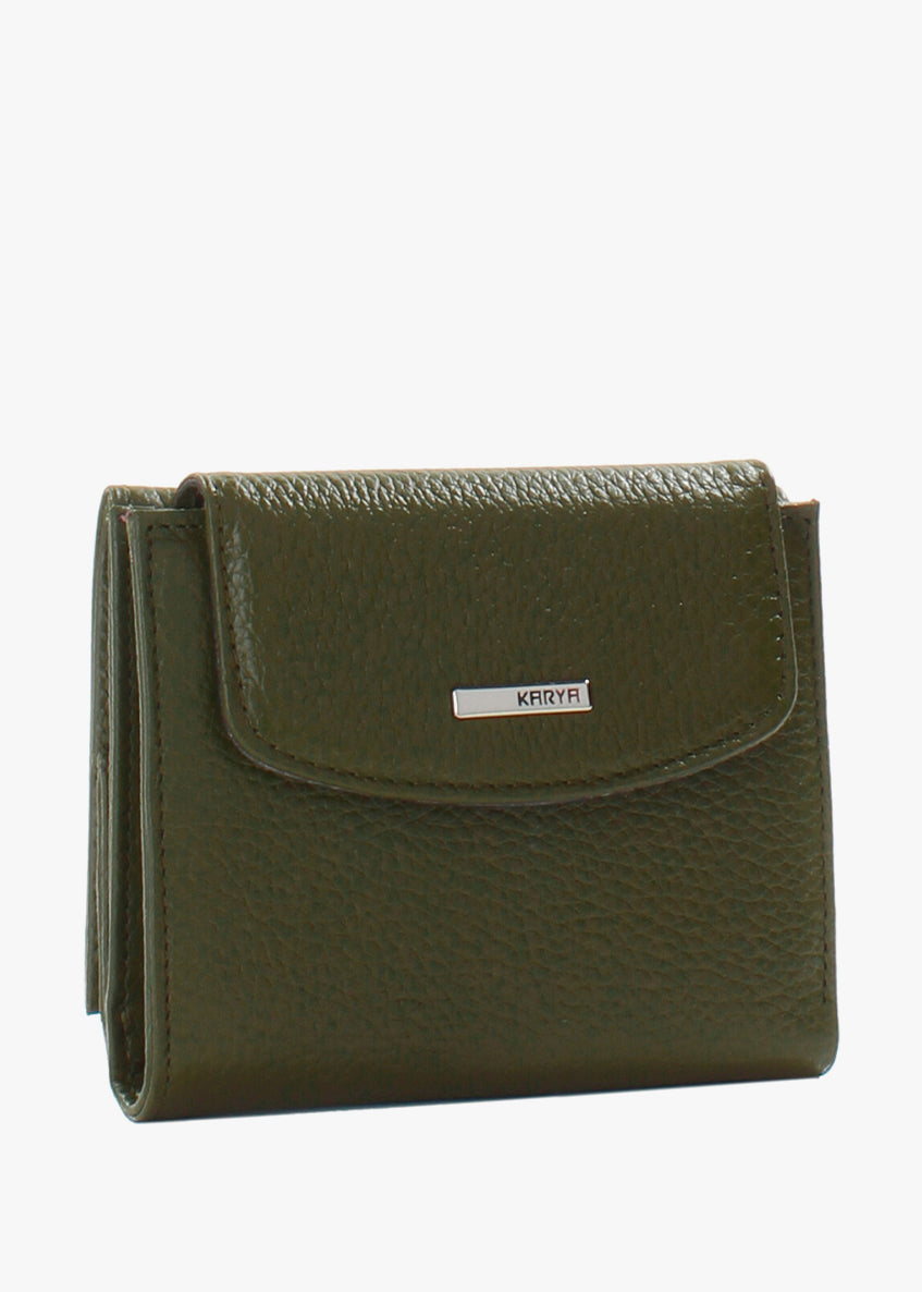 Cartera de piel italiana Verde 1206-084