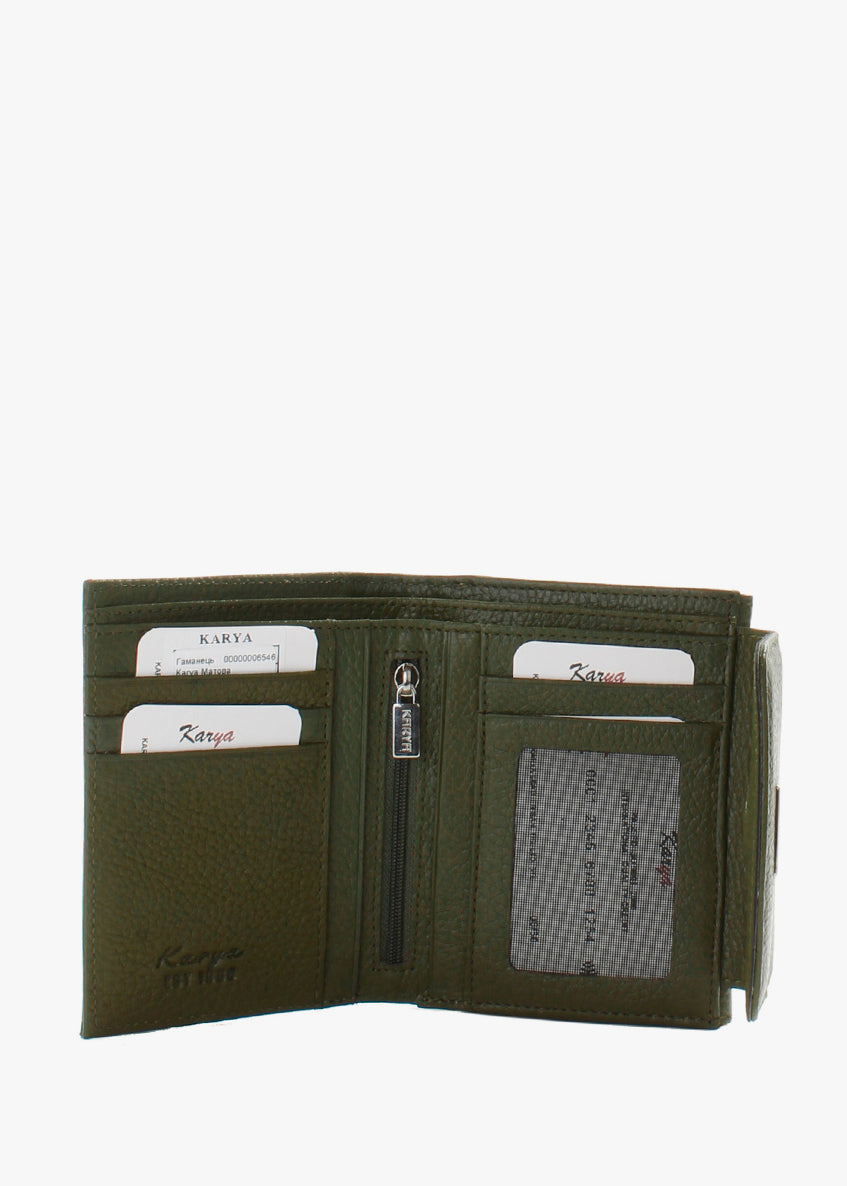 Cartera de piel italiana Verde 1206-084