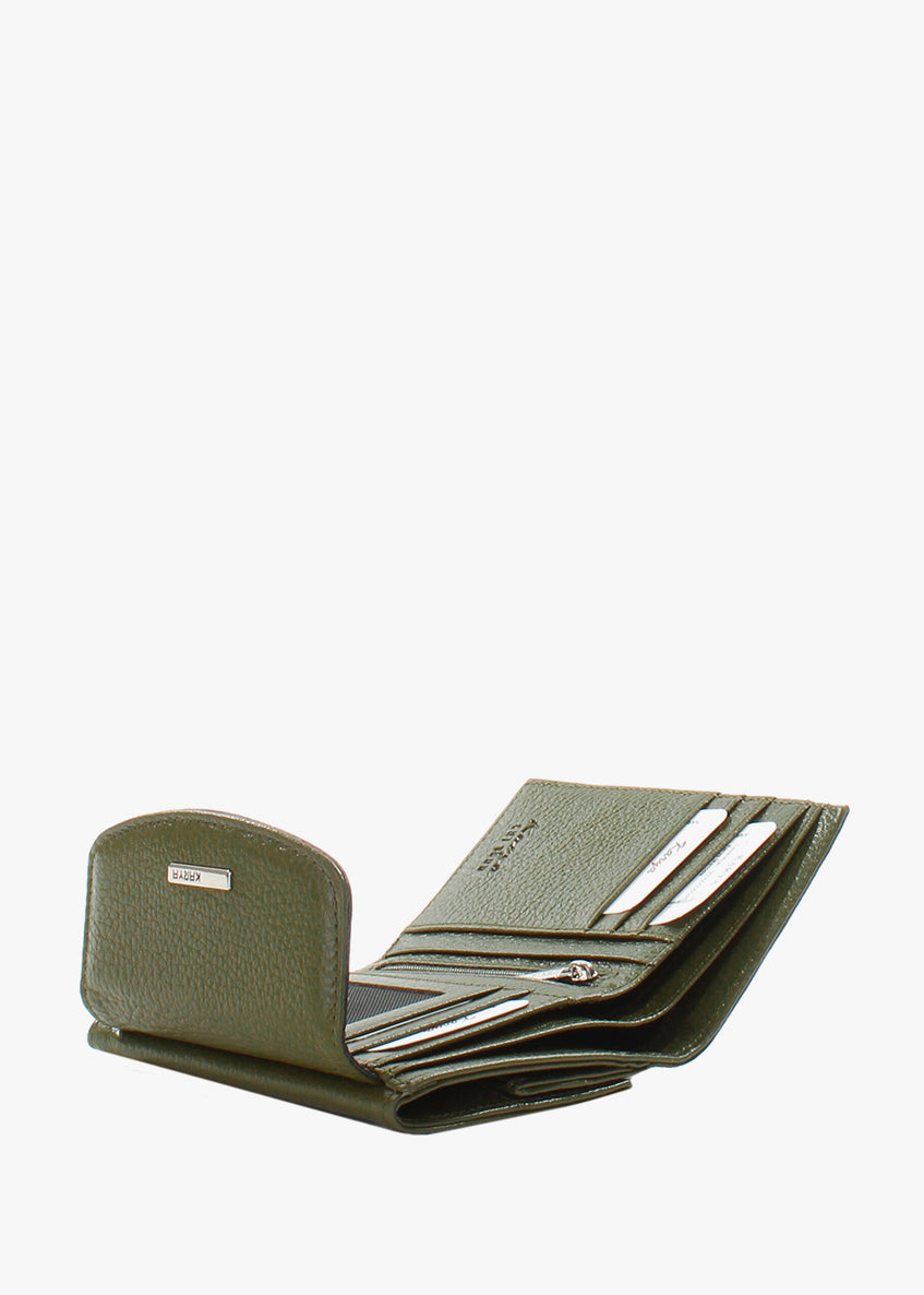 Cartera de piel italiana Verde 1206-084