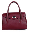 Bolso de mano de piel italiana Burgoña 8136-12-32