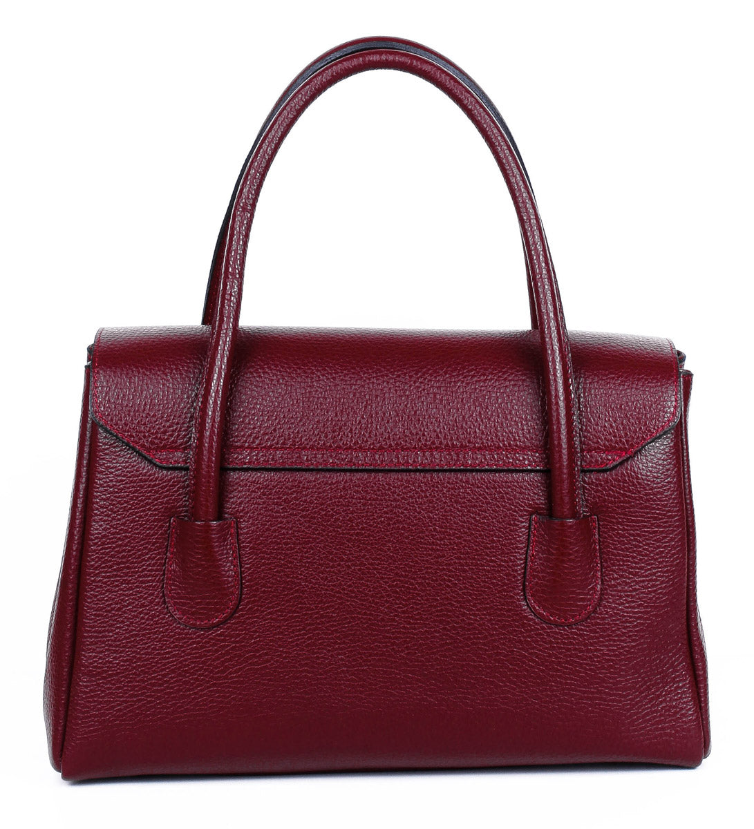 Bolso de mano de piel italiana Burgoña 8136-12-32