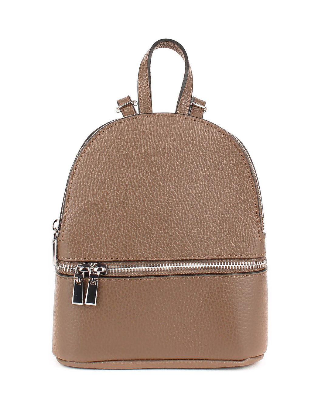 Mochila de piel italiana Gris, Marrón 1288-104-32