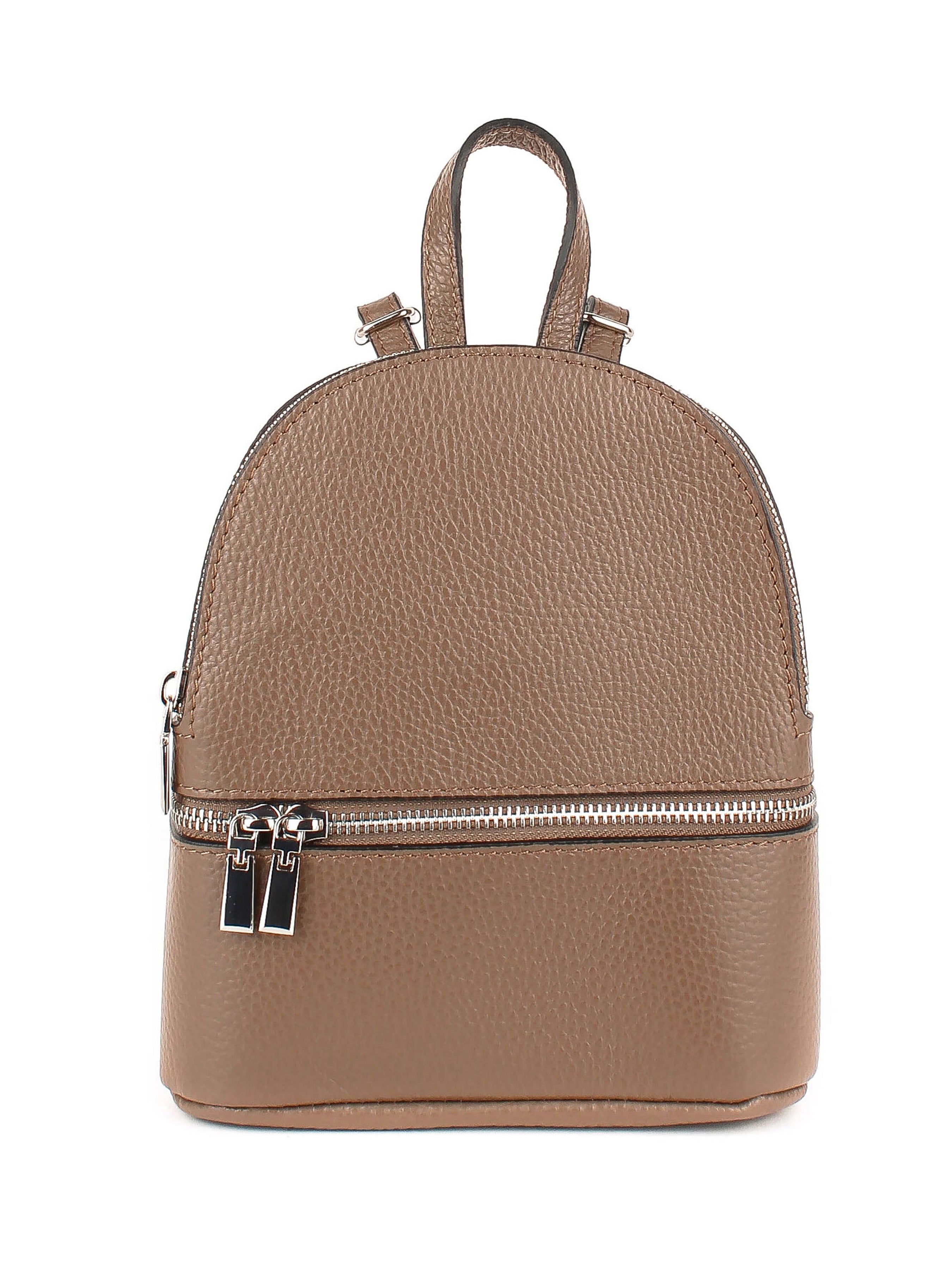 Mochila de piel italiana Gris, Marrón 1288-104-32