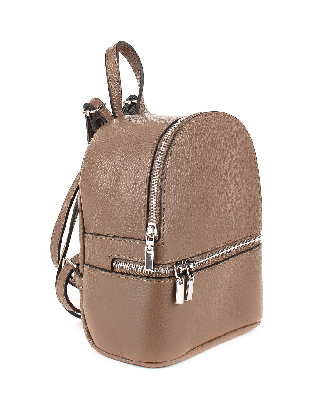 Mochila de piel italiana Gris, Marrón 1288-104-32