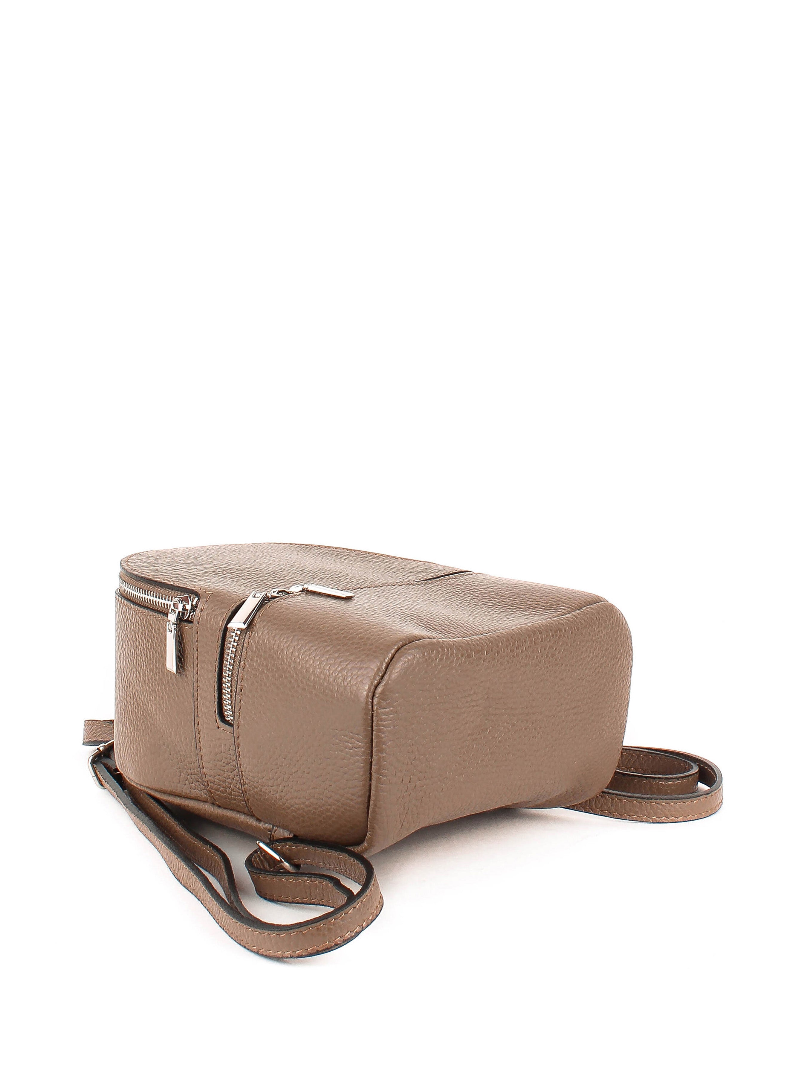 Mochila de piel italiana Gris, Marrón 1288-104-32