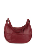 Bolso de hombro de piel italiana Borgoña 6638-103-37