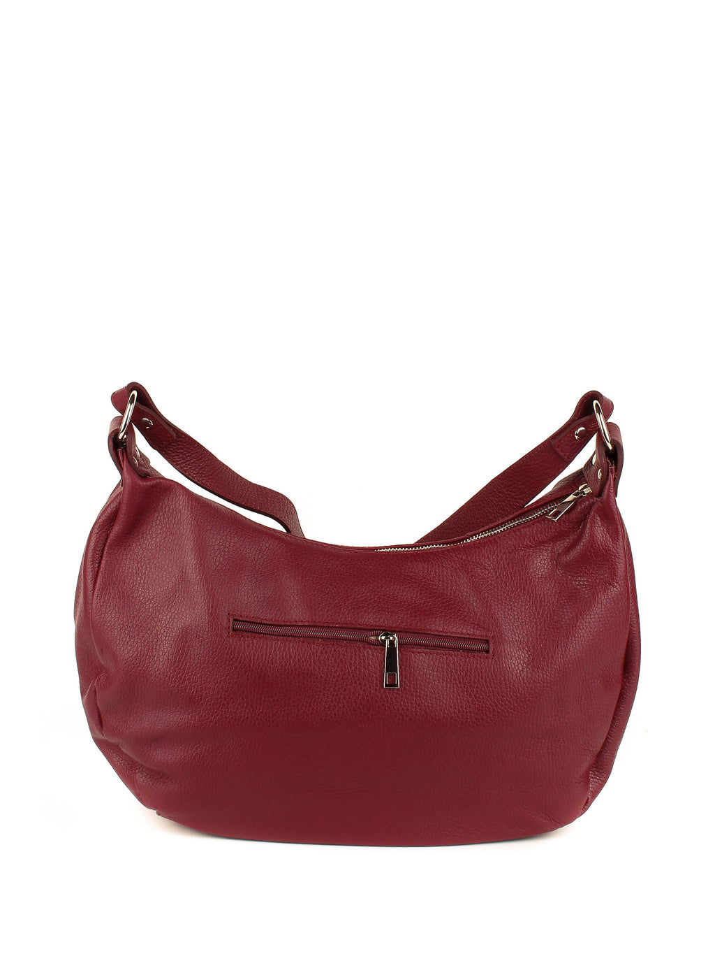 Bolso de hombro de piel italiana Borgoña 6638-103-37