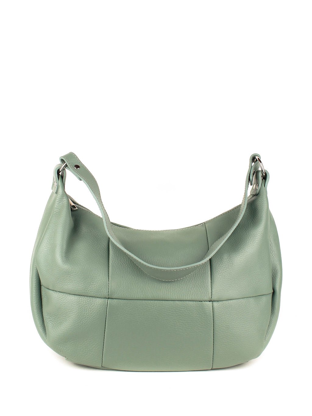 Bolso de hombro de piel italiana Verde 6638-81-37