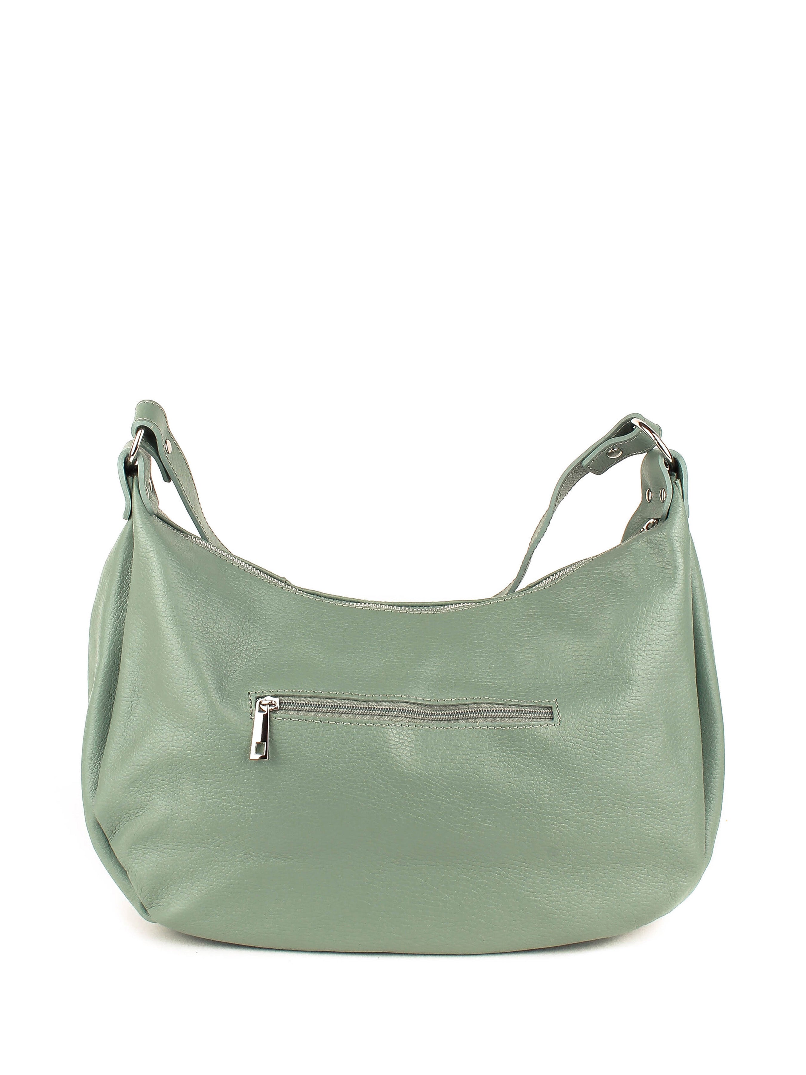 Bolso de hombro de piel italiana Verde 6638-81-37