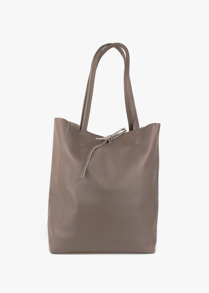 Shopper de piel italiana LARGO Marrón