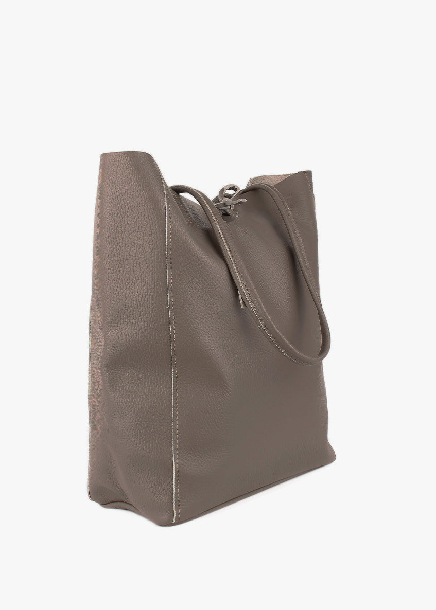 Shopper de piel italiana LARGO Marrón