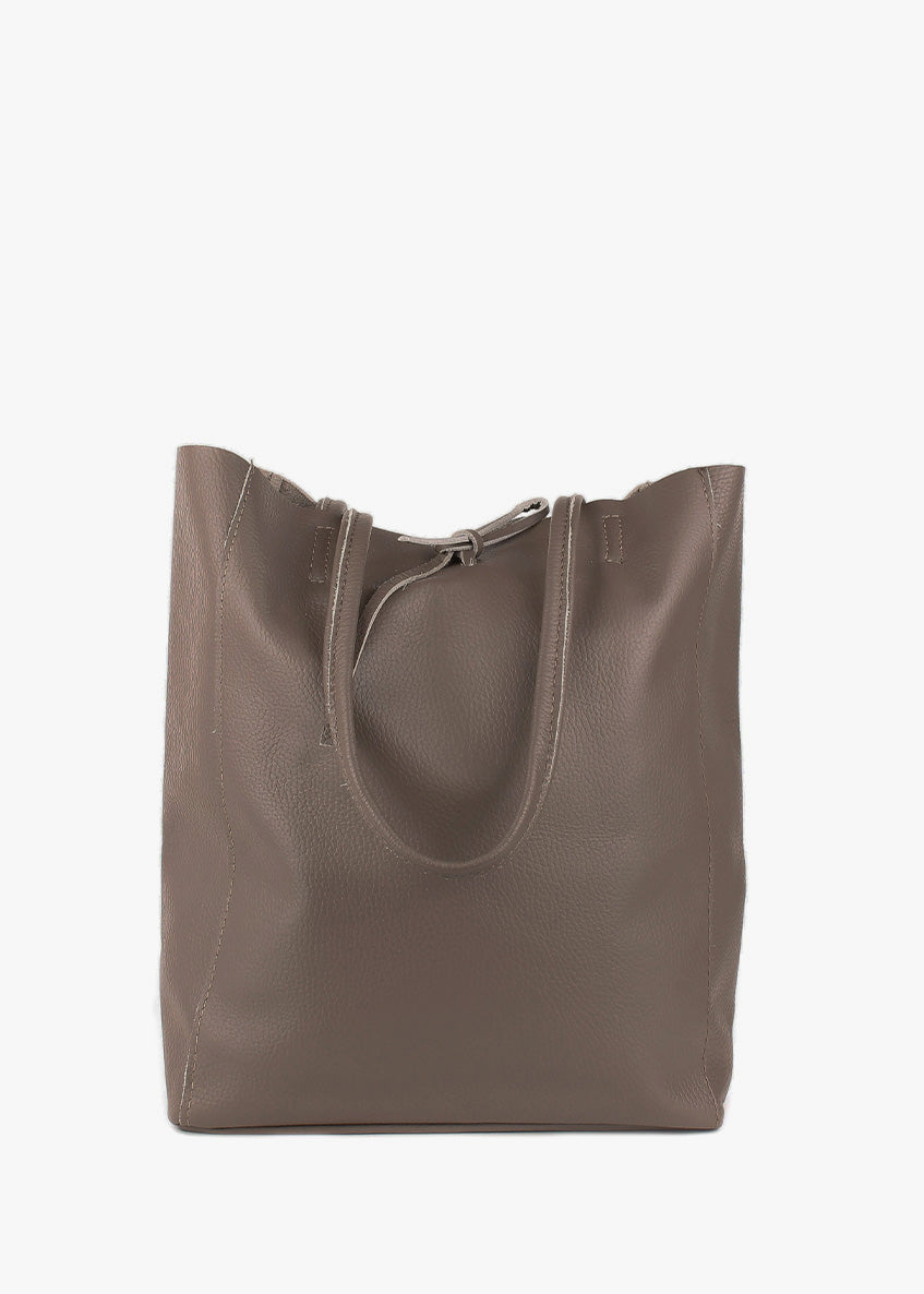 Shopper de piel italiana LARGO Marrón