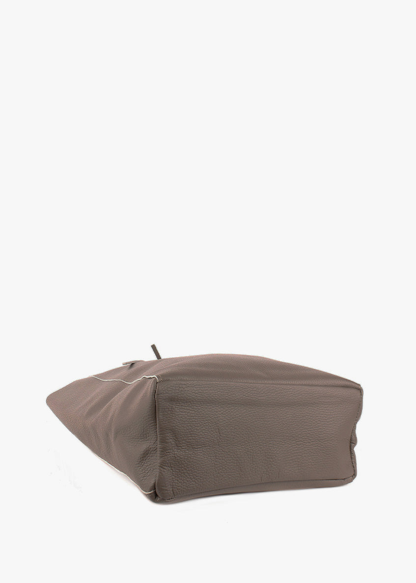 Shopper de piel italiana LARGO Marrón