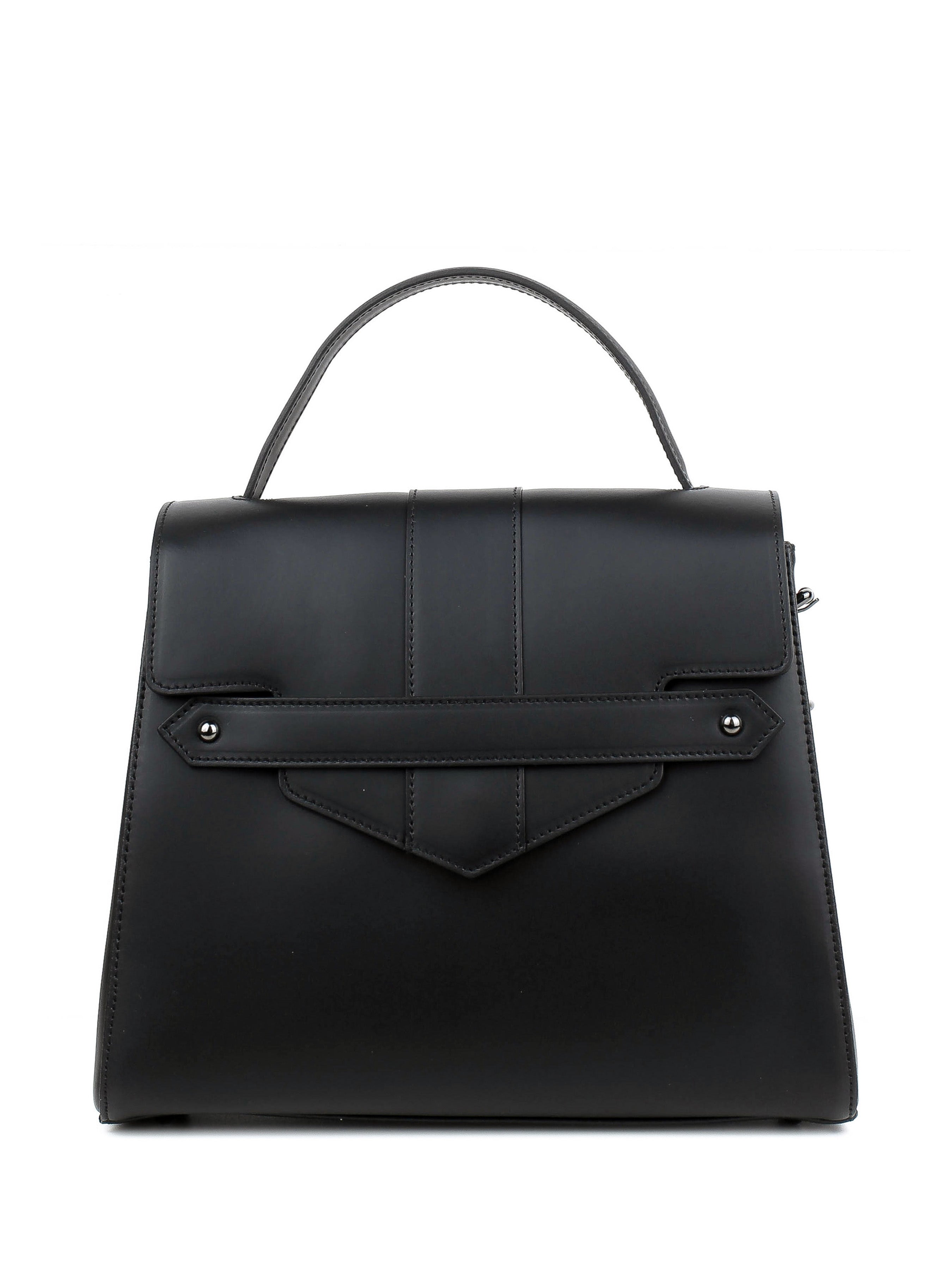 Bolso de mano de piel italiana DIVISI Negro