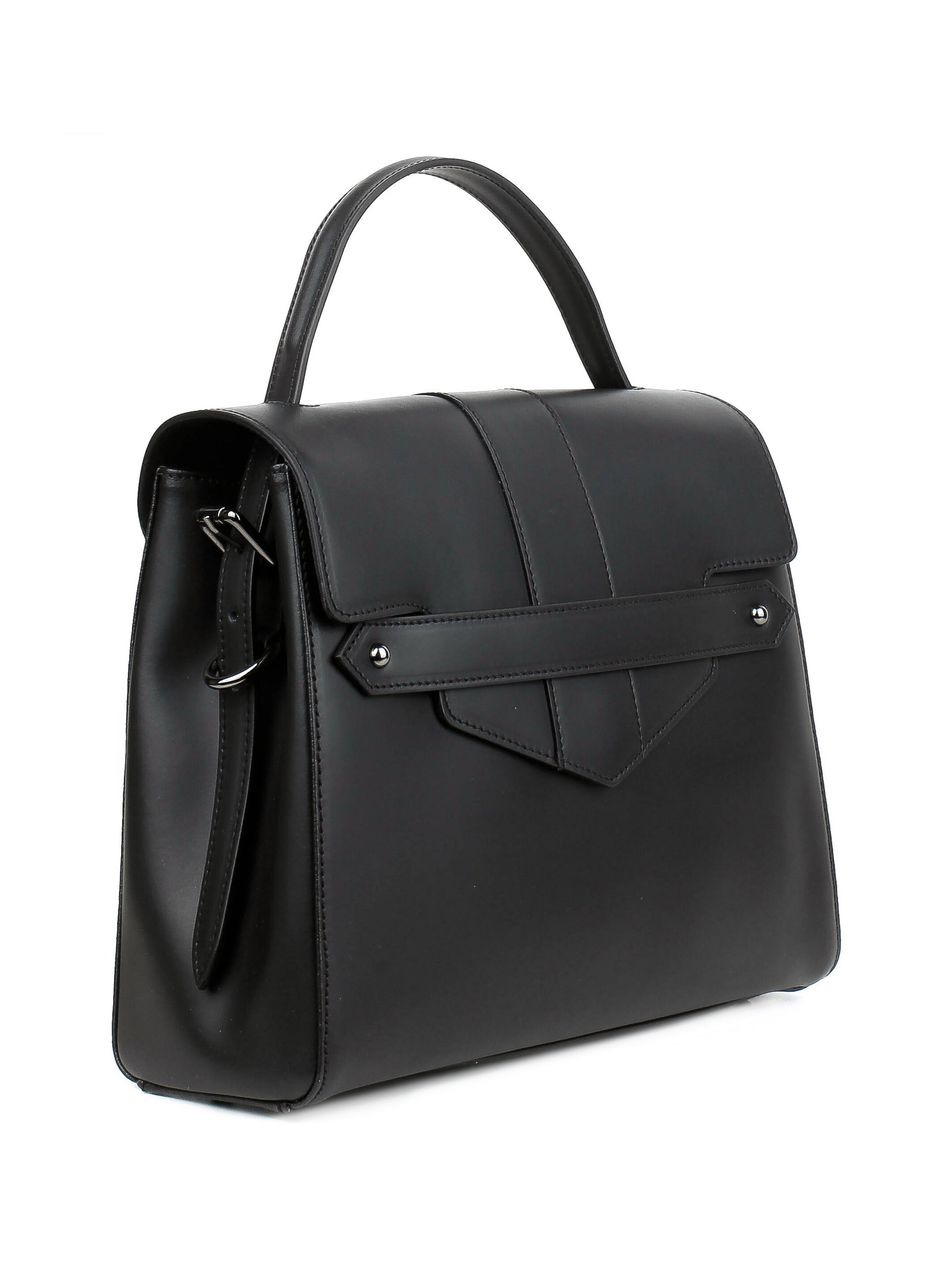Bolso de mano de piel italiana DIVISI Negro