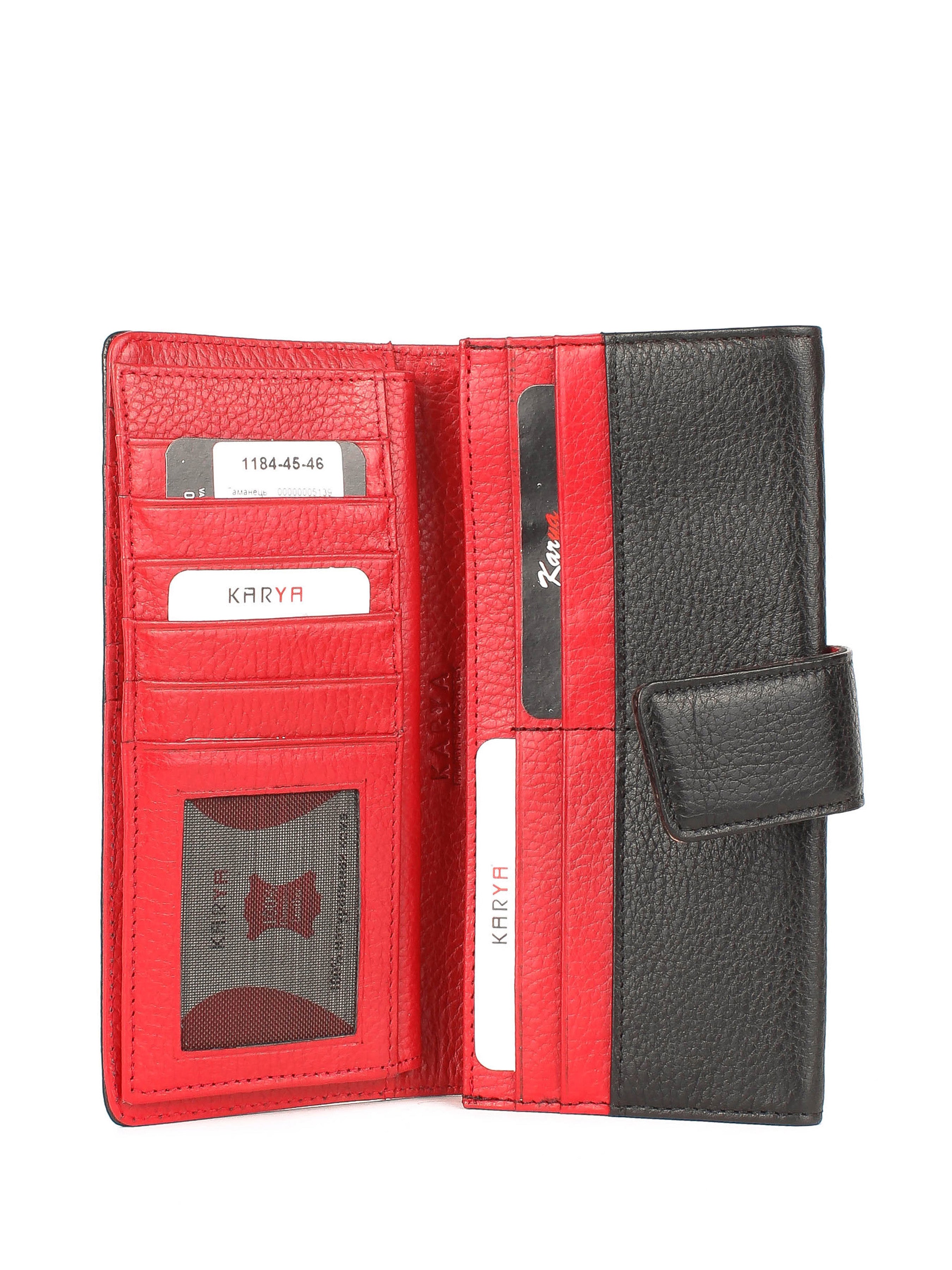 Cartera de piel italiana Negro 1184-45-46