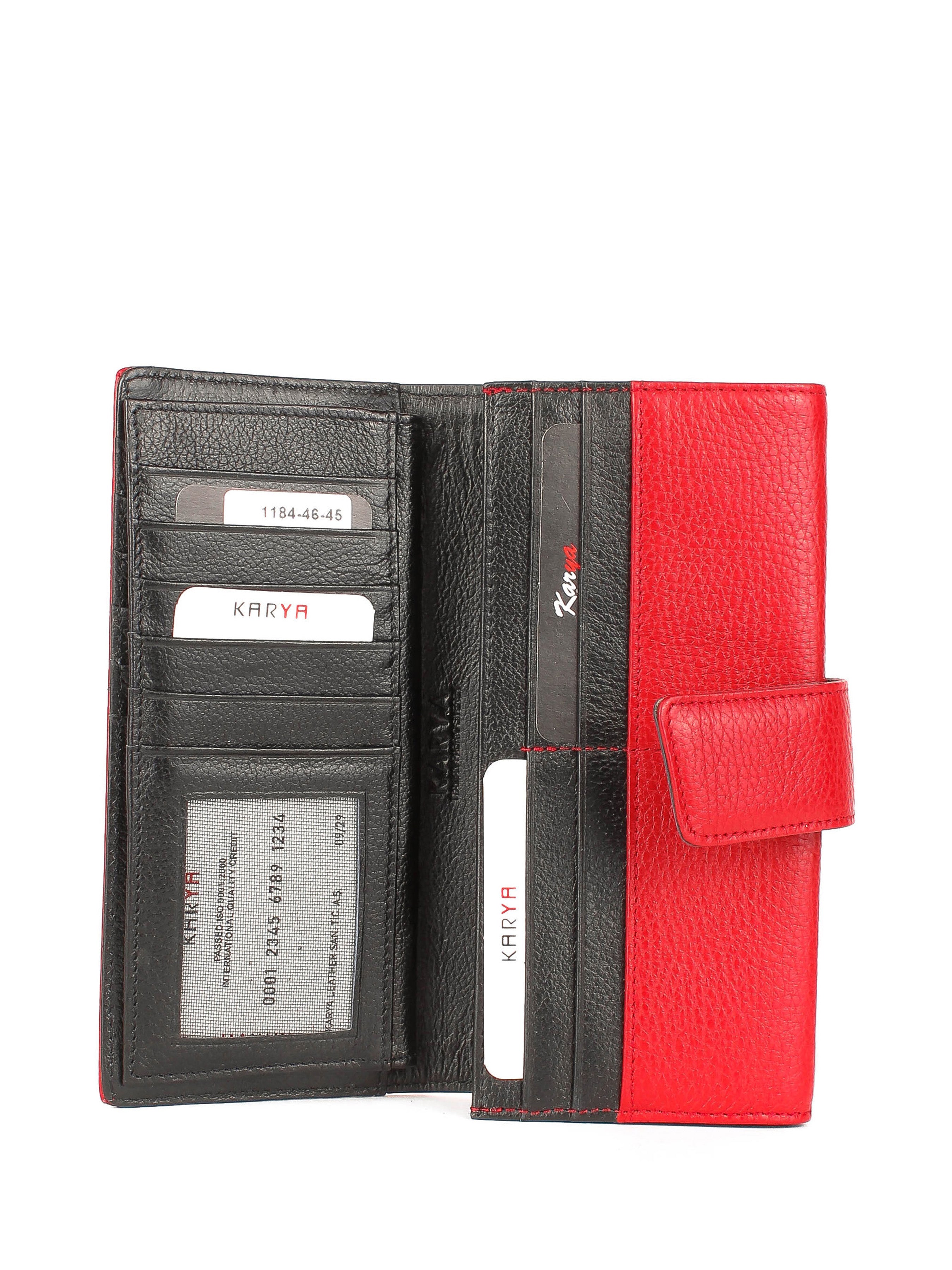 Cartera de piel italiana Rojo 1184-46-45