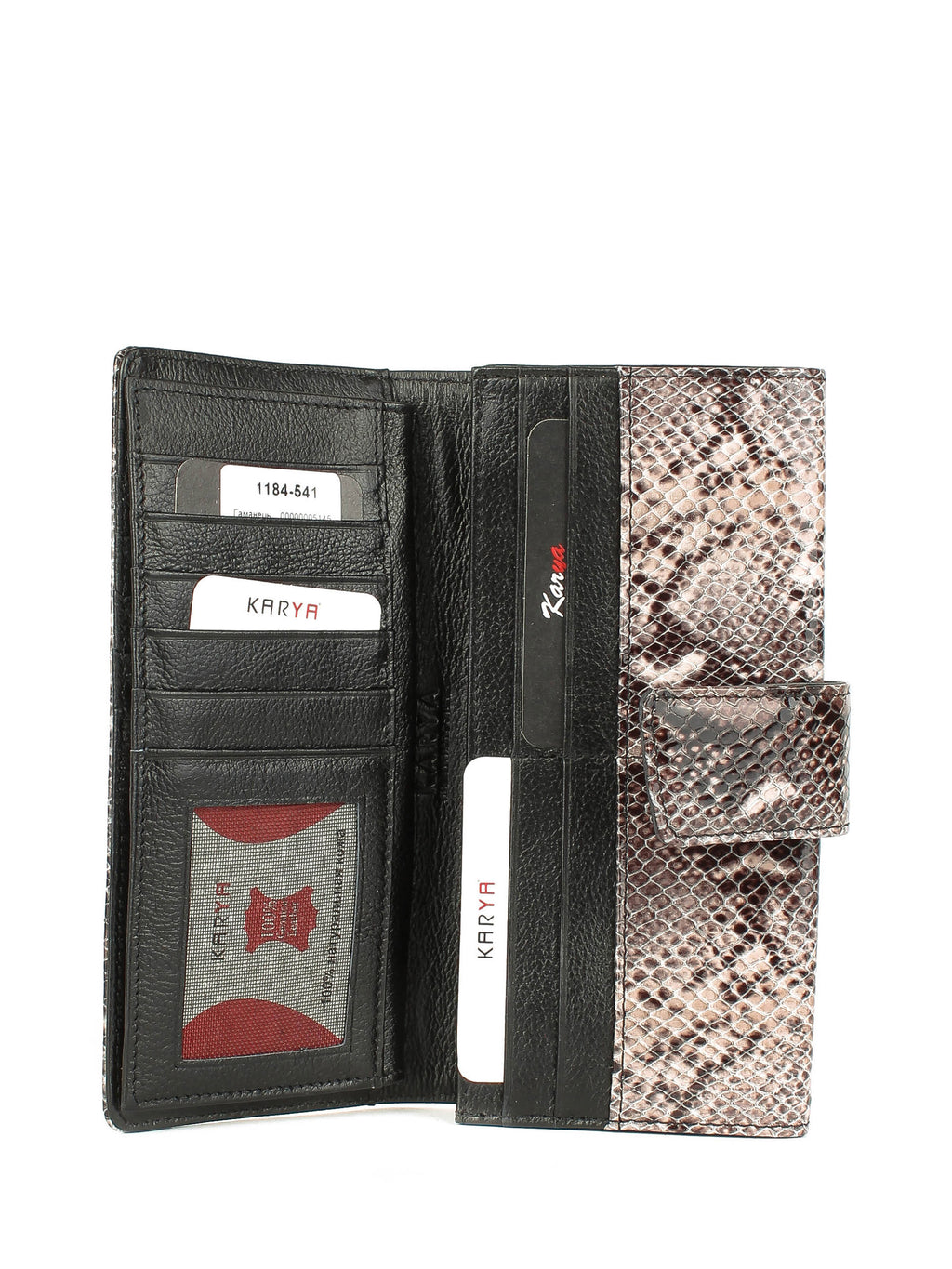 Cartera de piel italiana Gris 1184-541