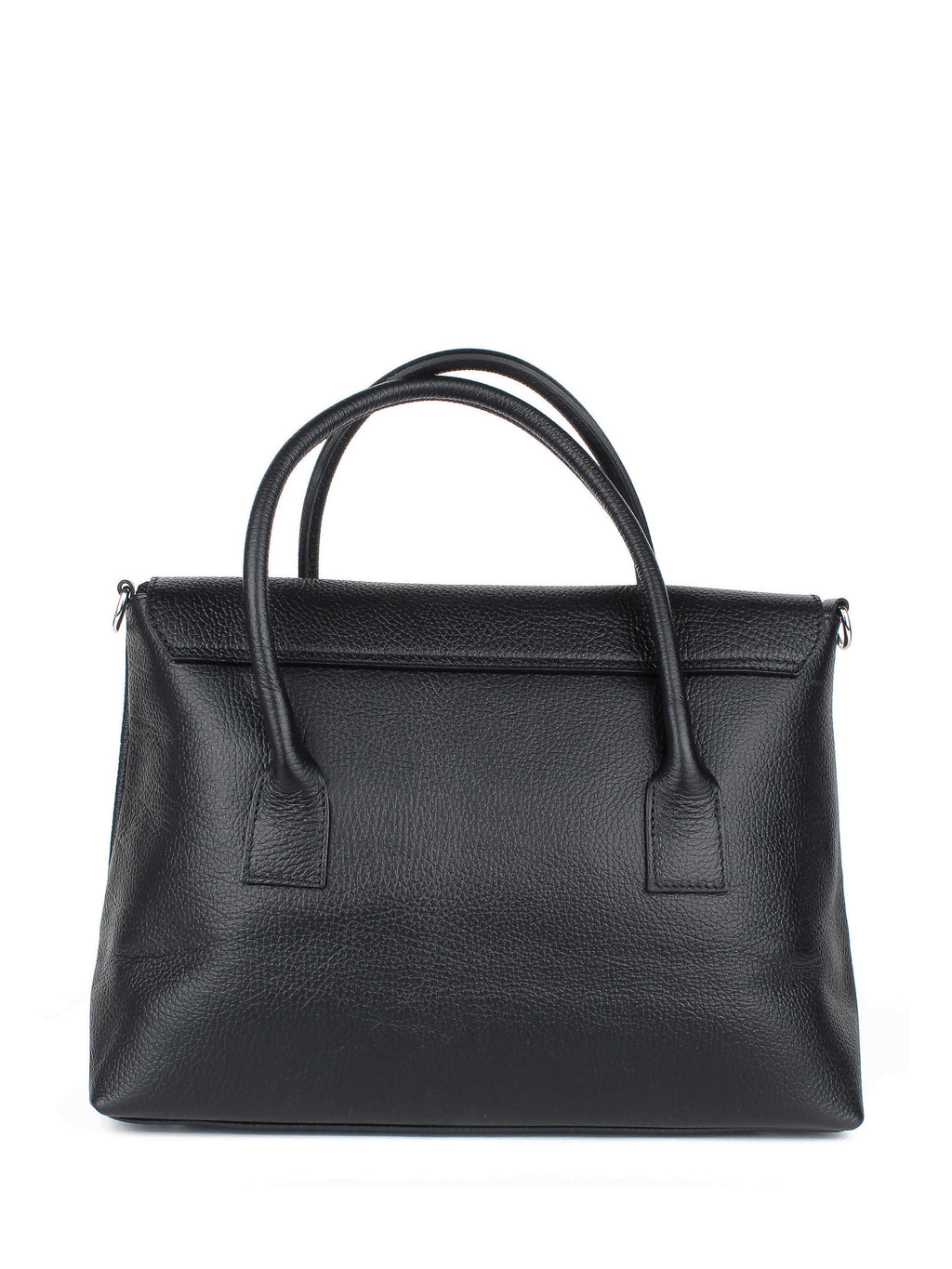 Bolso de mano de piel italiana Armonico Negro