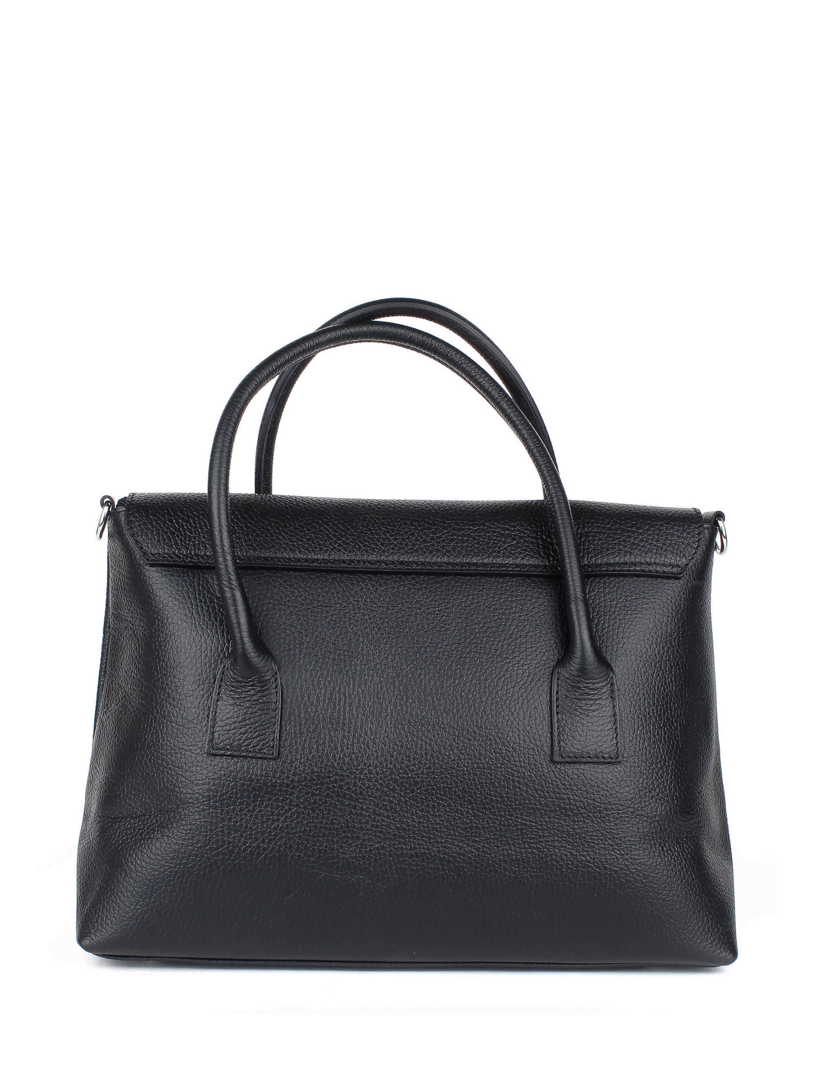 Bolso de mano de piel italiana Armonico Negro
