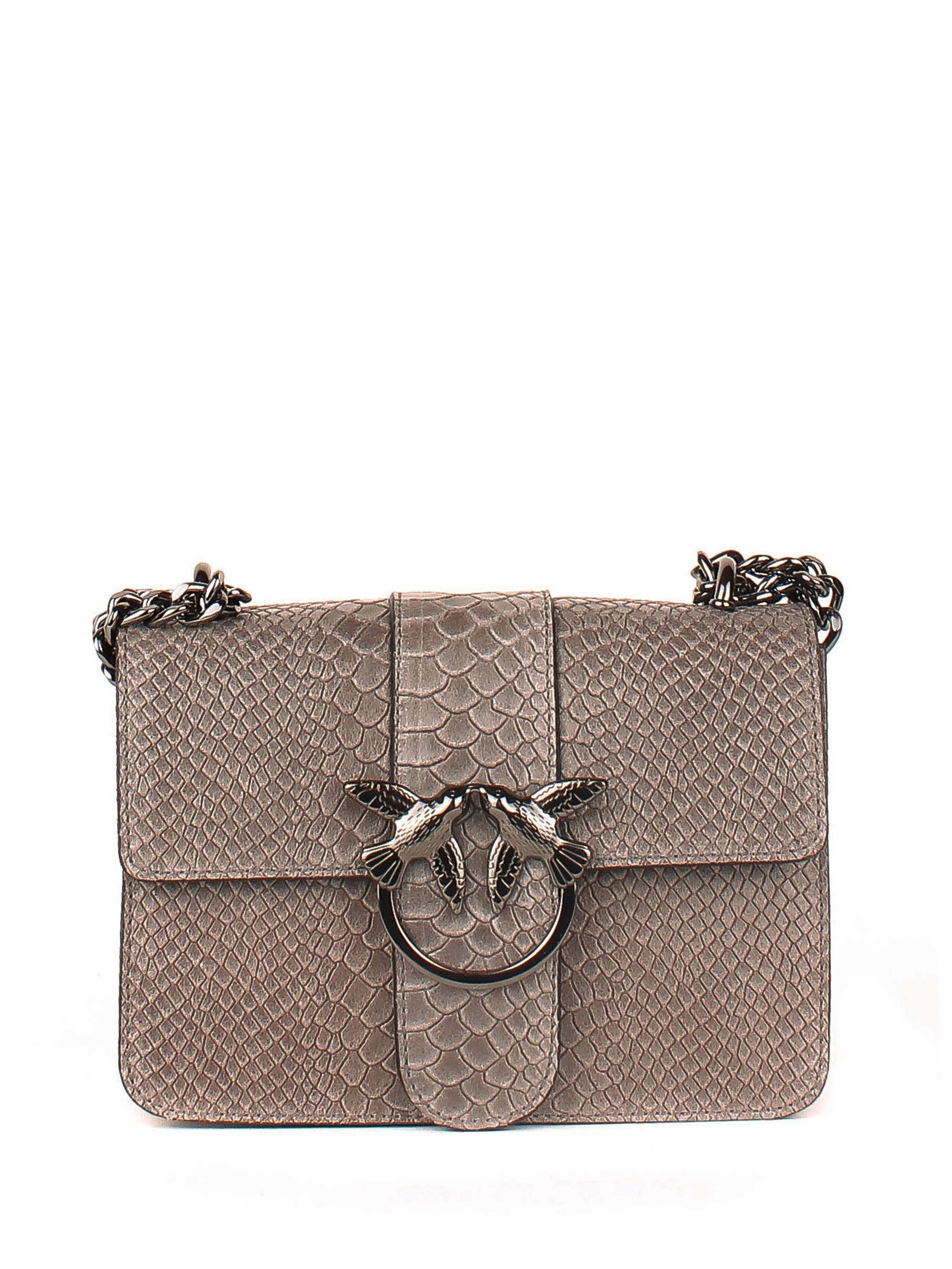 Bandolera de piel italiana Gris 1710-27-35