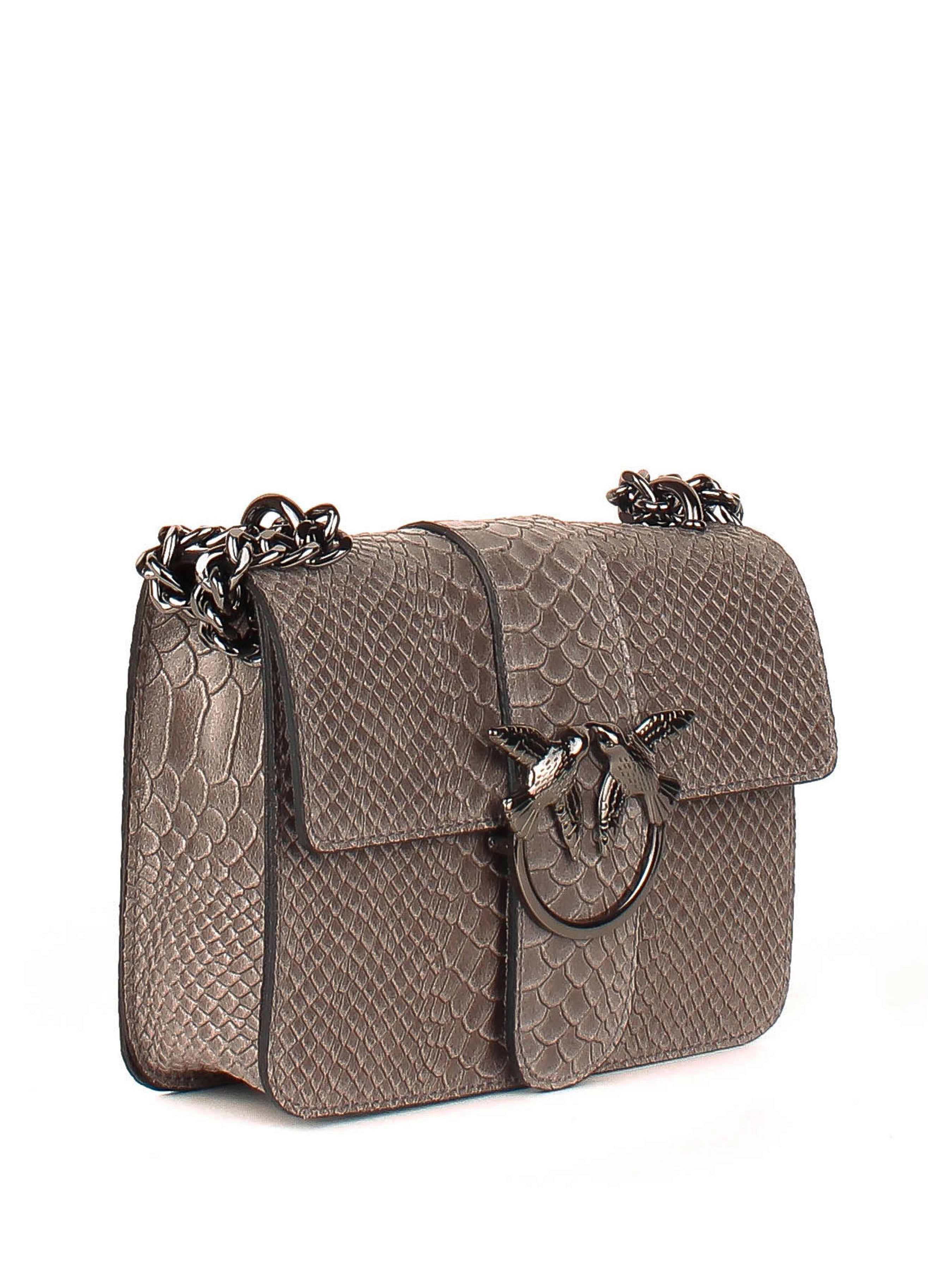 Bandolera de piel italiana Gris 1710-27-35