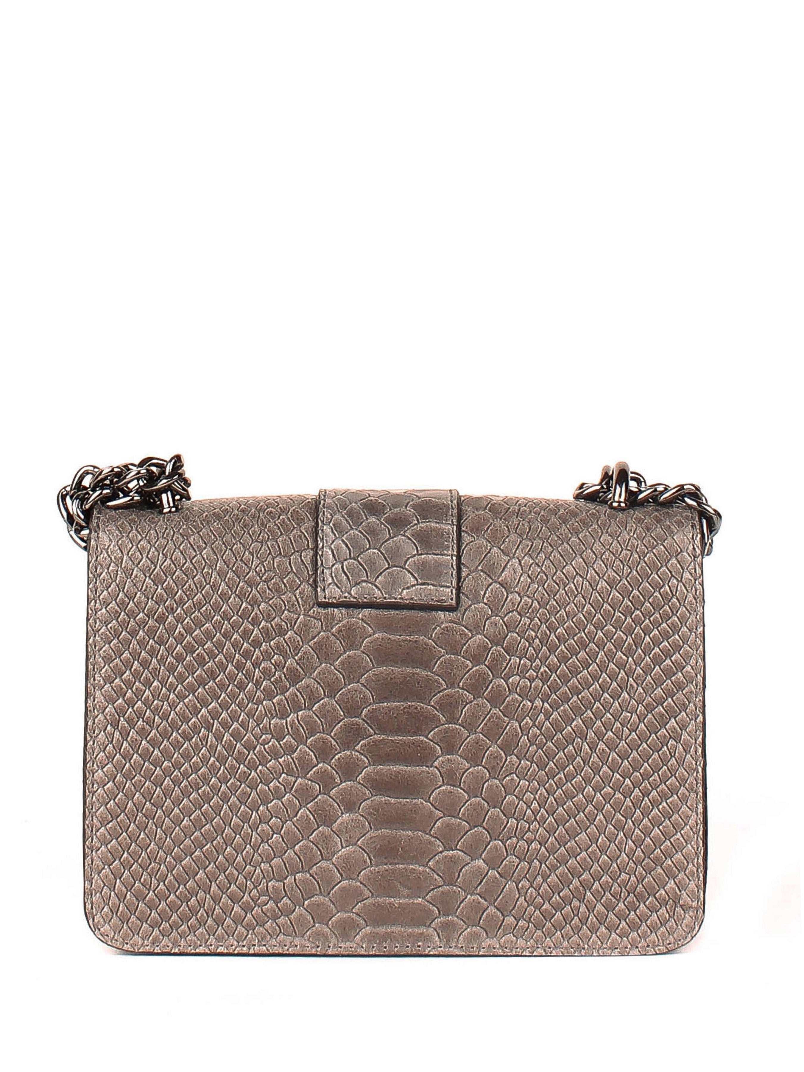 Bandolera de piel italiana Gris 1710-27-35