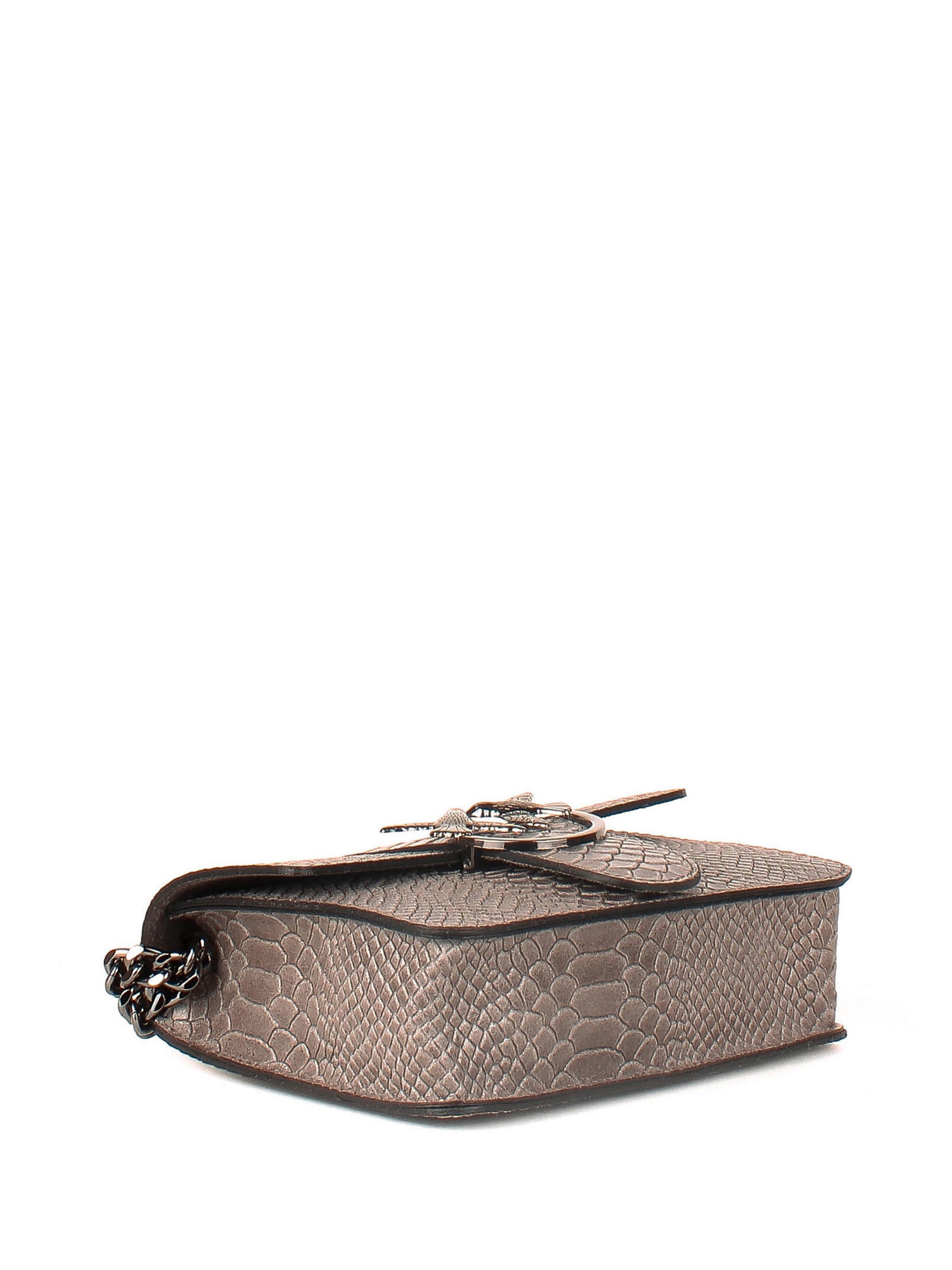 Bandolera de piel italiana Gris 1710-27-35