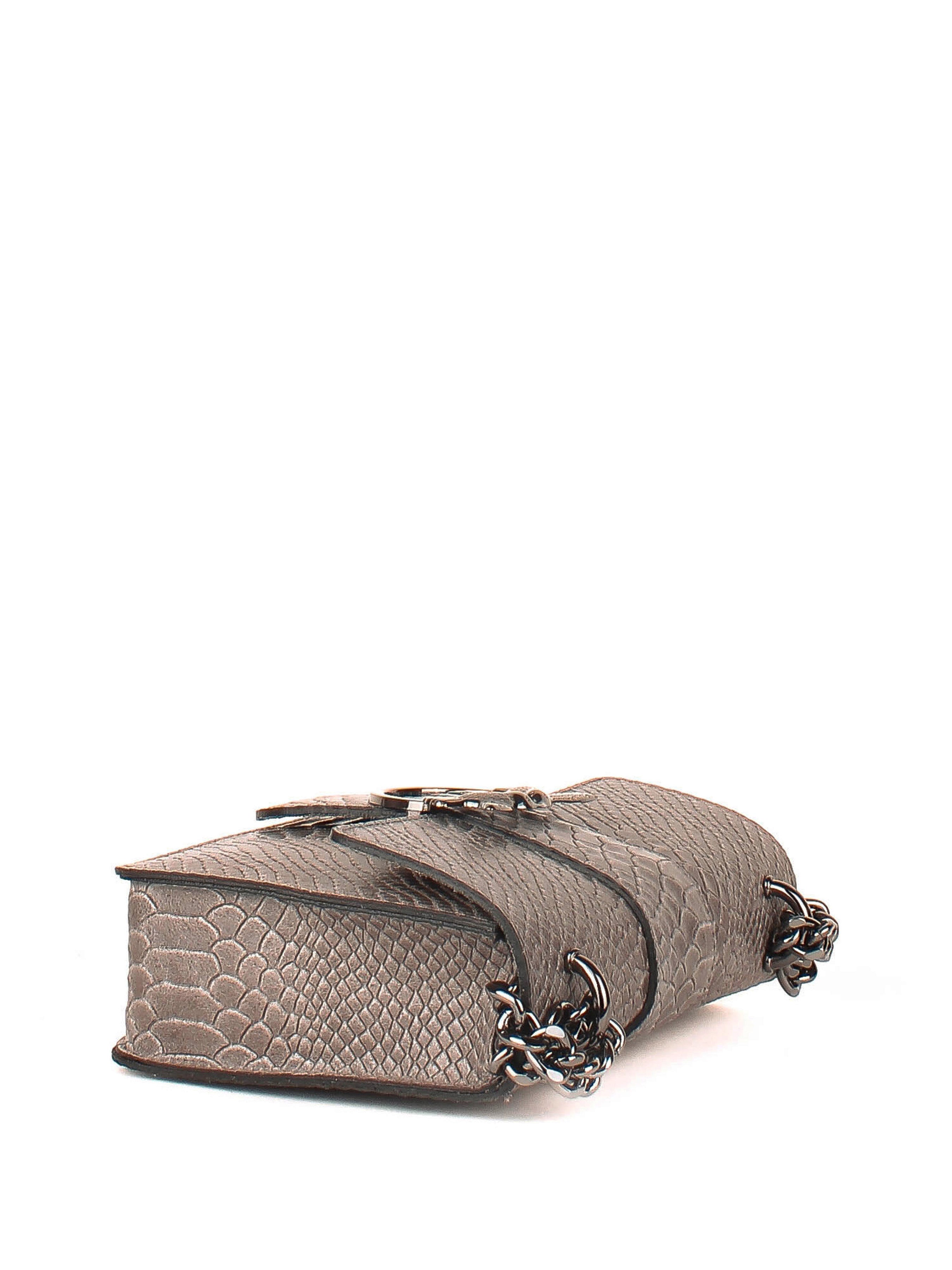 Bandolera de piel italiana Gris 1710-27-35