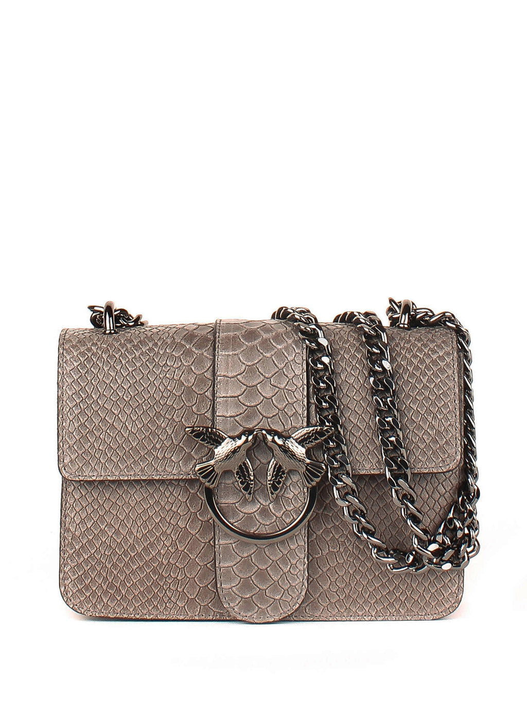 Bandolera de piel italiana Gris 1710-27-35