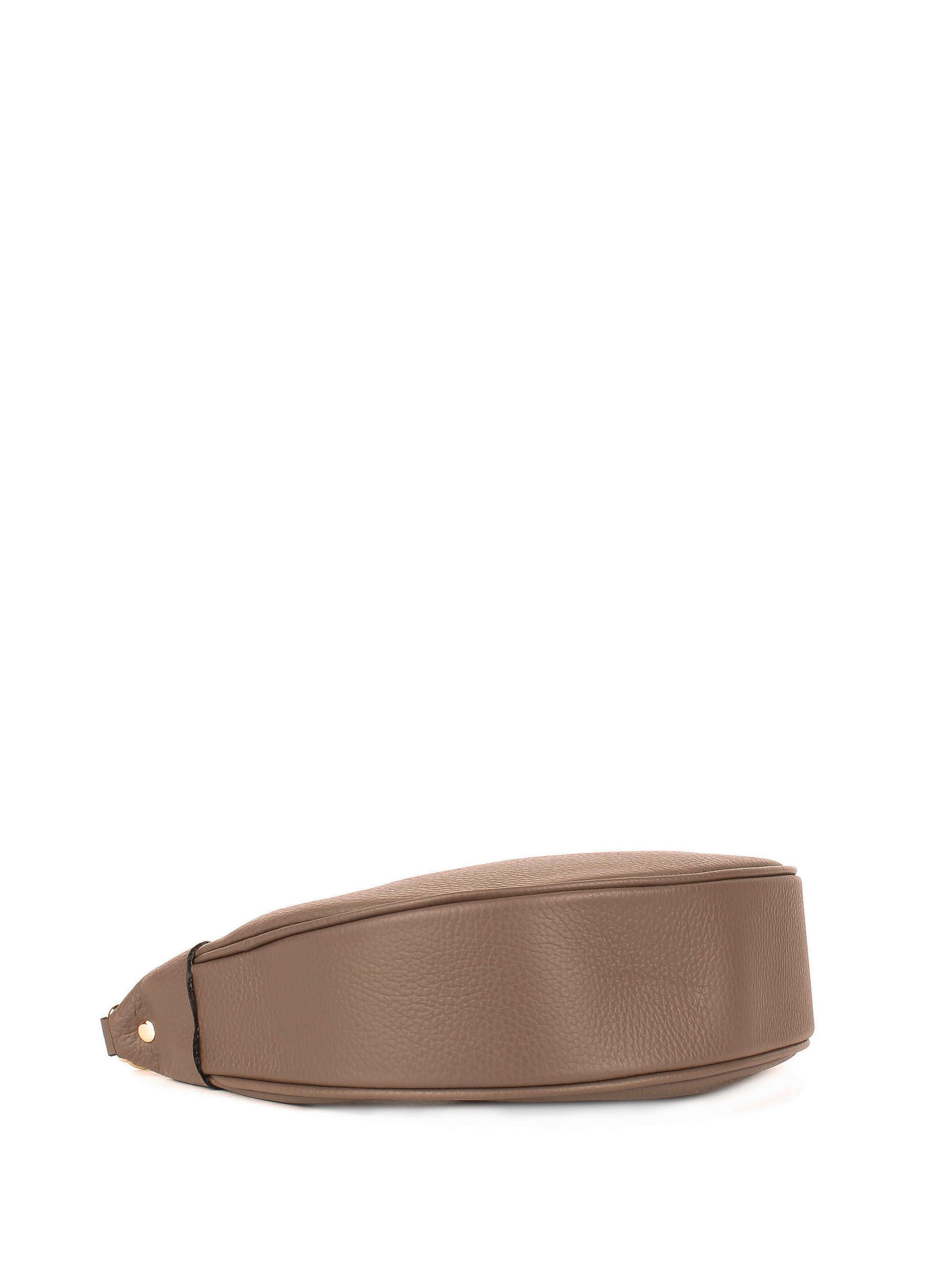 Bolso de hombro de piel italiana Gris, Marrón 5100-104-32