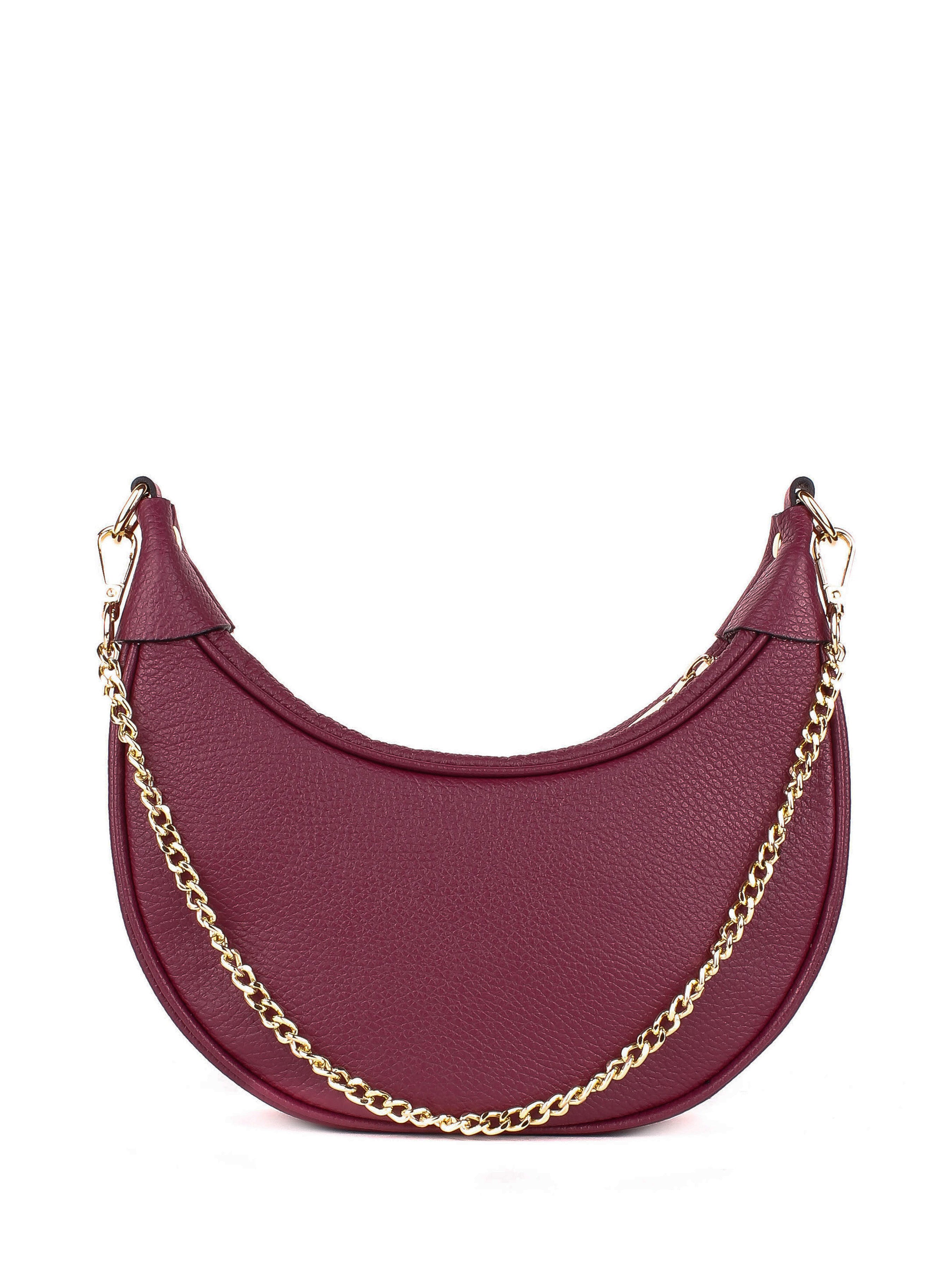 Bolso de hombro de piel italiana Borgoña 5100-103-32