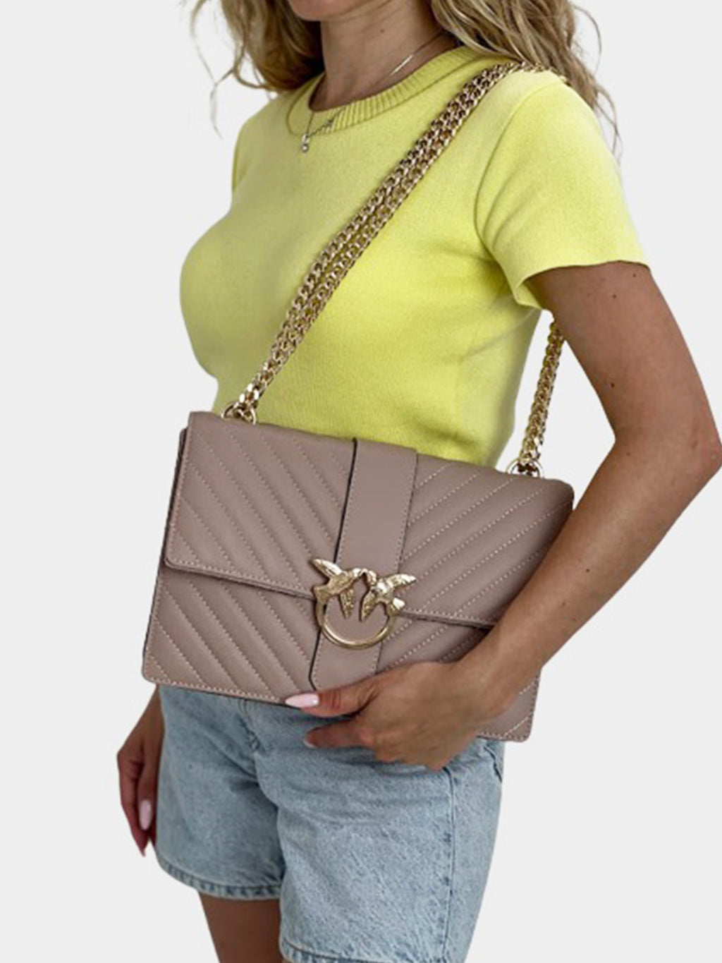 Bandolera de piel italiana Gris 1730-52-37