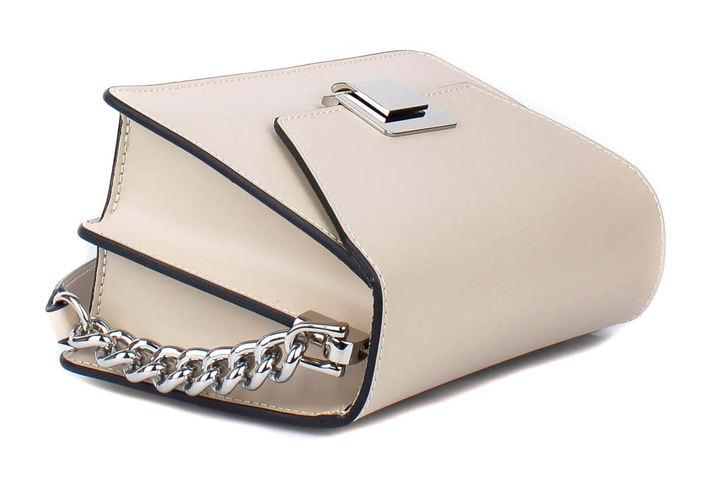 Bandolera de piel italiana Beige 1803-11-31