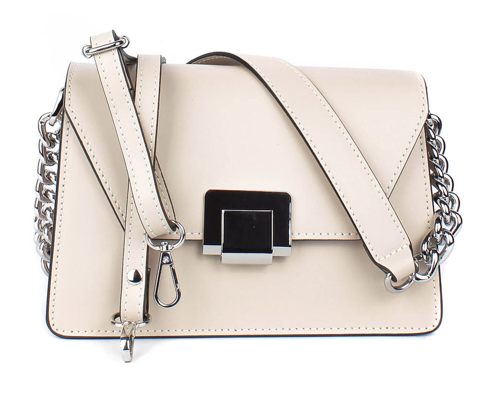 Bandolera de piel italiana Beige 1803-11-31