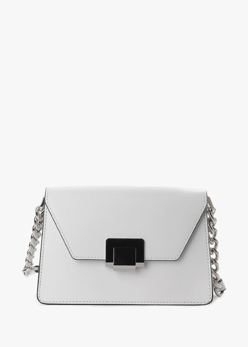 Bandolera de piel italiana Blanco 1803-16-31