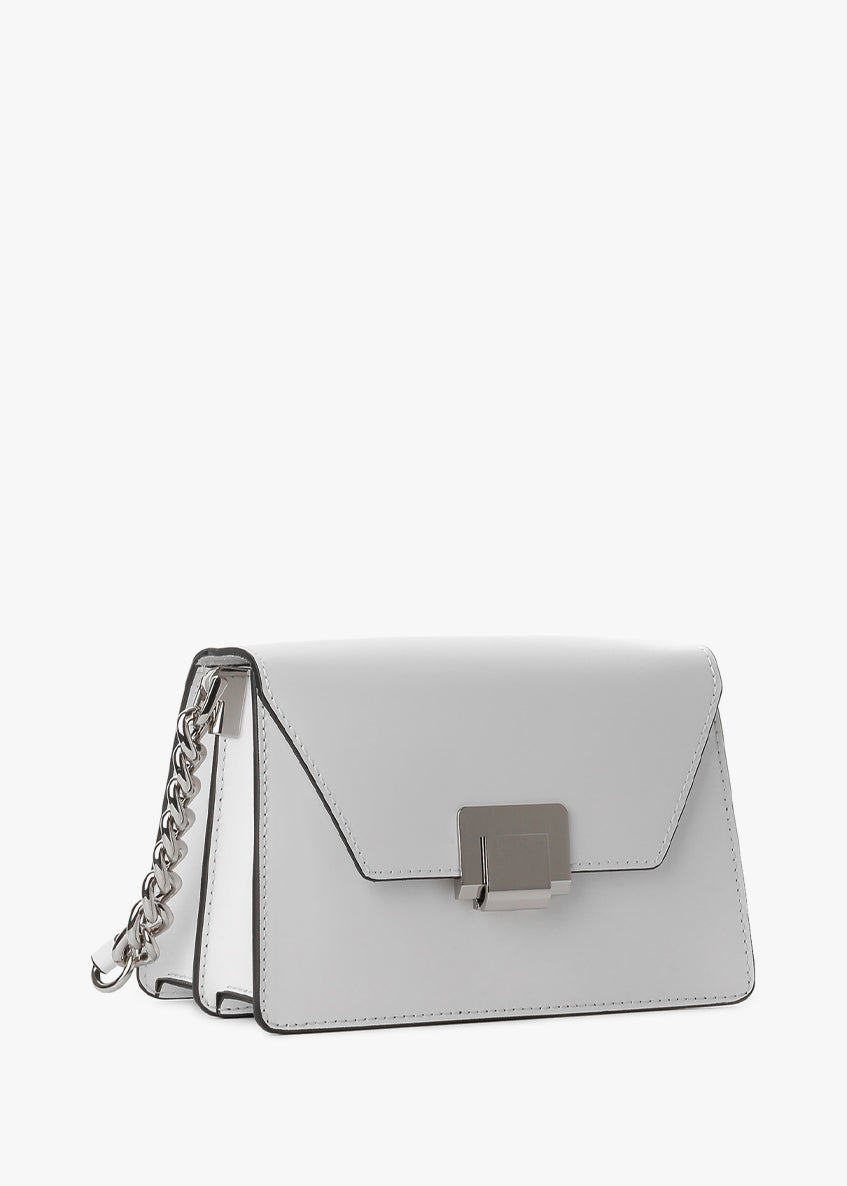 Bandolera de piel italiana Blanco 1803-16-31