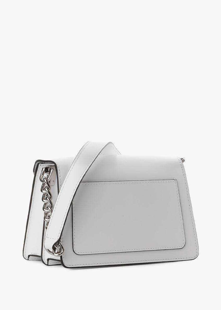 Bandolera de piel italiana Blanco 1803-16-31