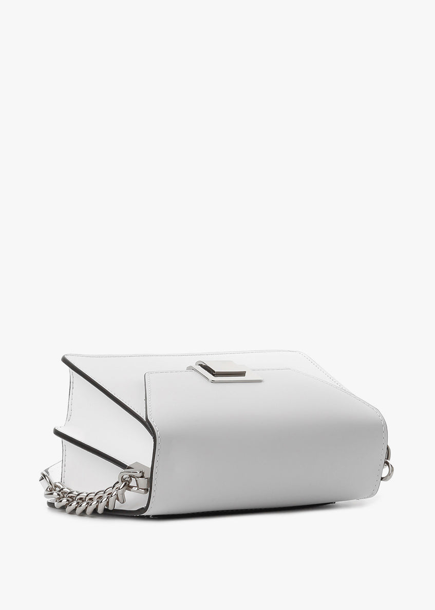 Bandolera de piel italiana Blanco 1803-16-31