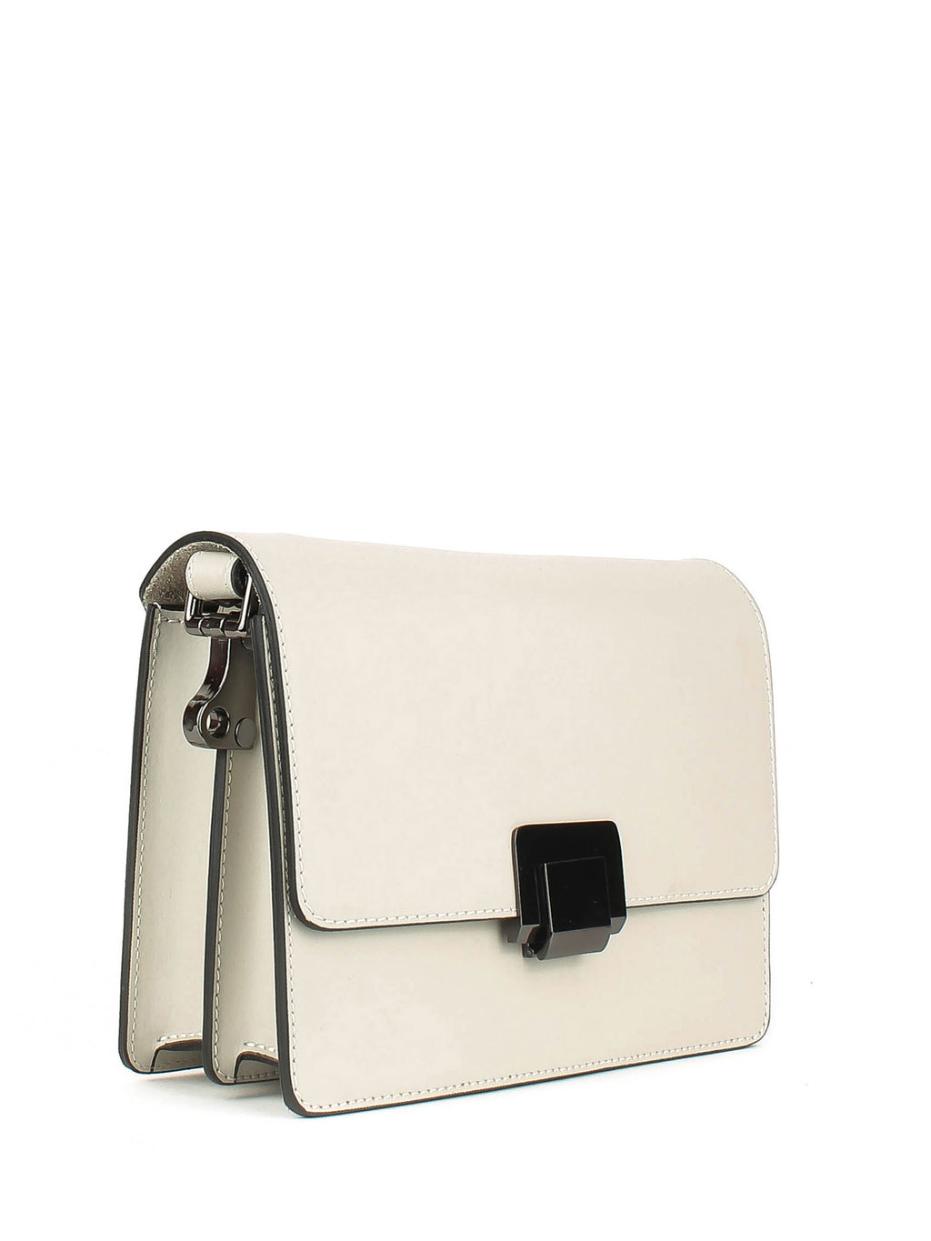 Bandolera de piel italiana Gris, Beige 6624-98-31