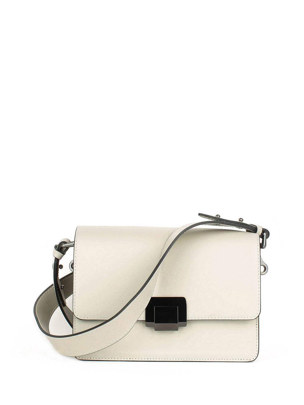 Bandolera de piel italiana Gris, Beige 6624-98-31