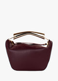 Bolso de hombro de piel italiana Borgoña 7142-103-32