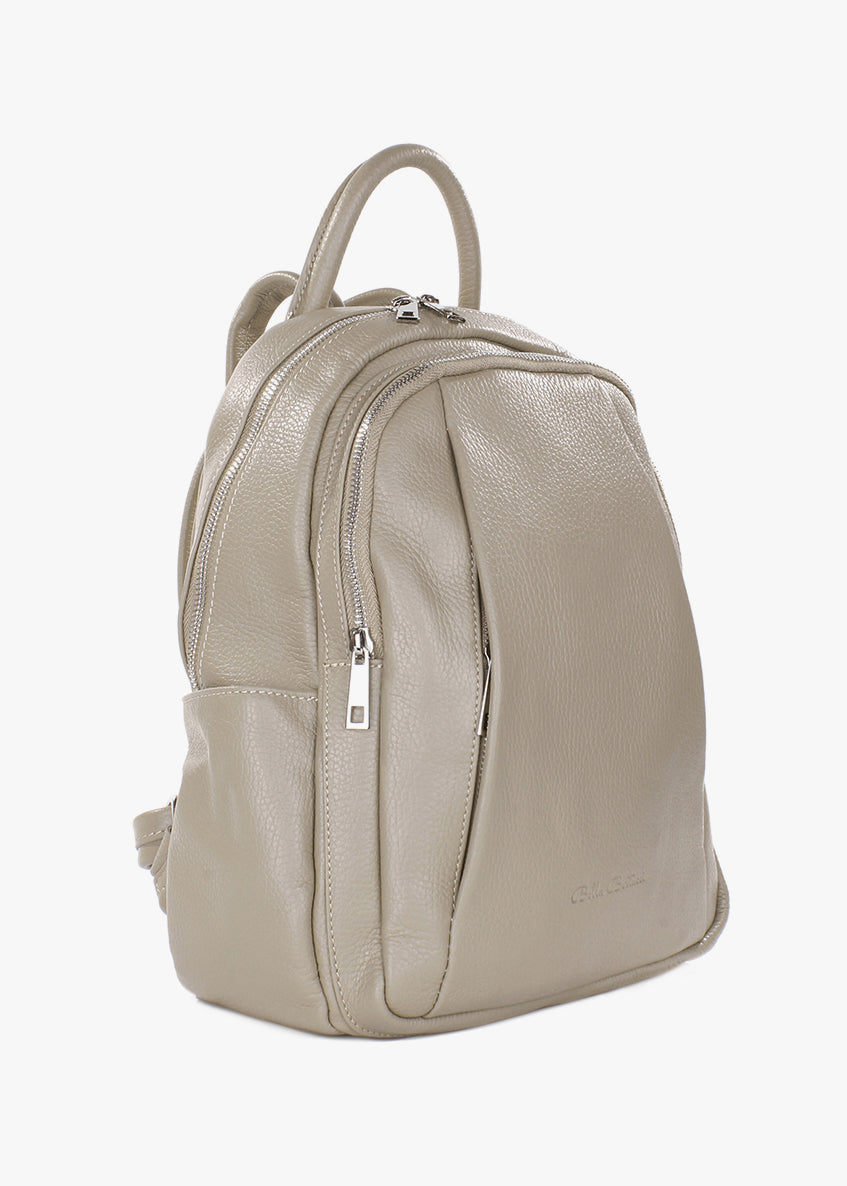 Mochila de piel italiana Beige 1619-11-32