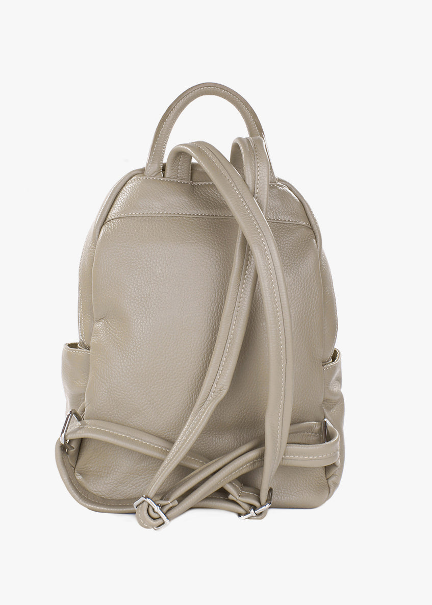 Mochila de piel italiana Beige 1619-11-32