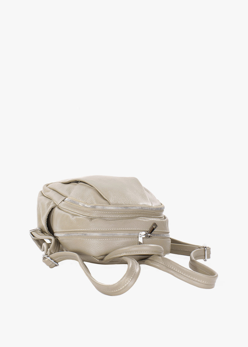 Mochila de piel italiana Beige 1619-11-32
