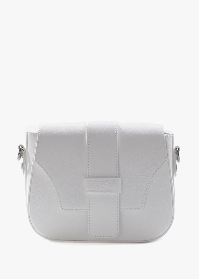 Bandolera de piel italiana Blanco 3080-16-32