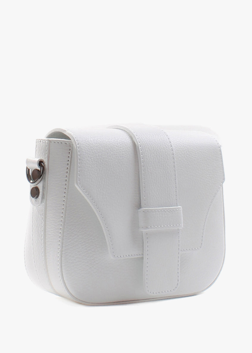 Bandolera de piel italiana Blanco 3080-16-32