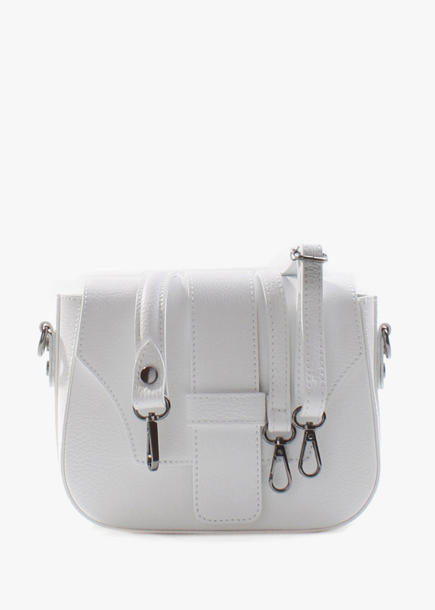 Bandolera de piel italiana Blanco 3080-16-32