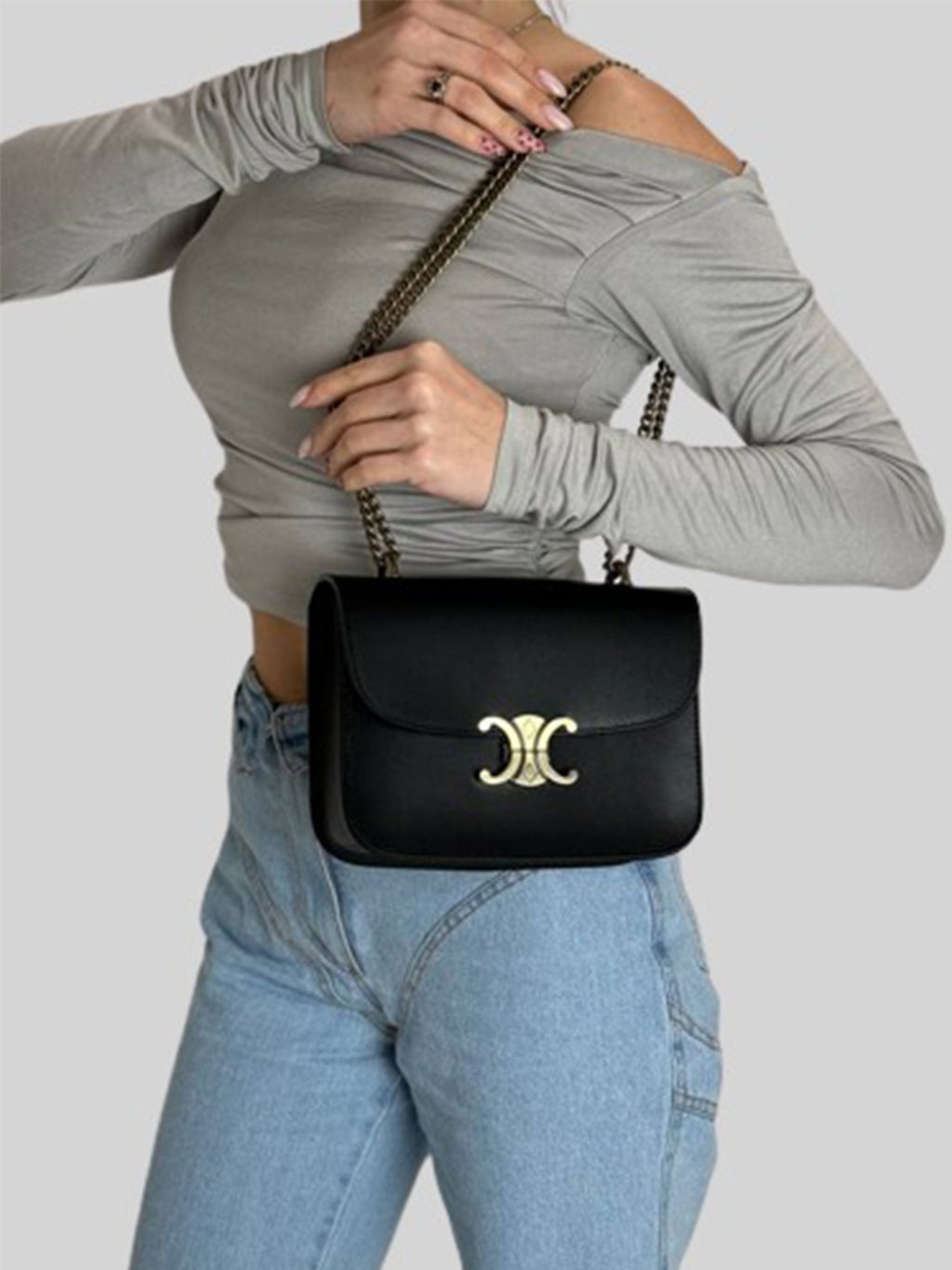 Bandolera de piel italiana Negro 4423-05-33