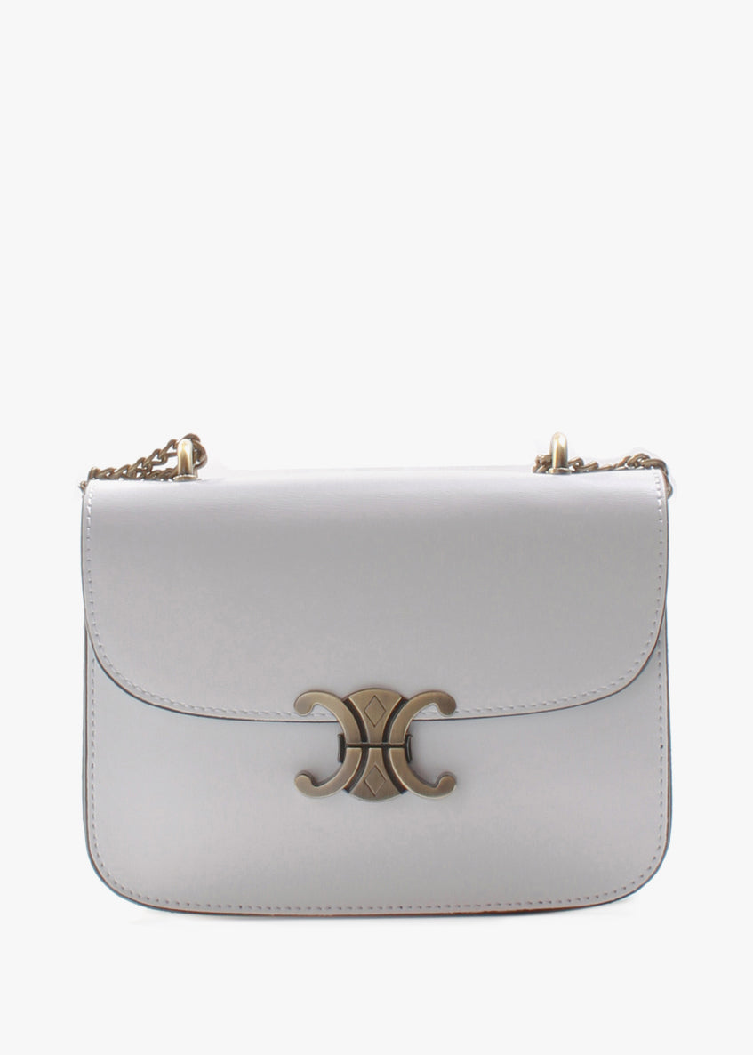 Bandolera de piel italiana Blanco 4423-16-33